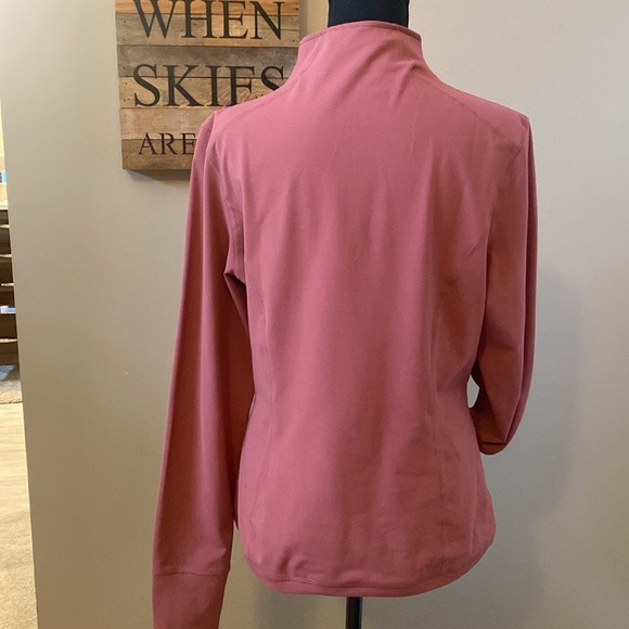 ZYIA 1/2 zip pullover with thumb holes and kangaroo pocket, EUC, deep rose, XL - Picture 4 of 6